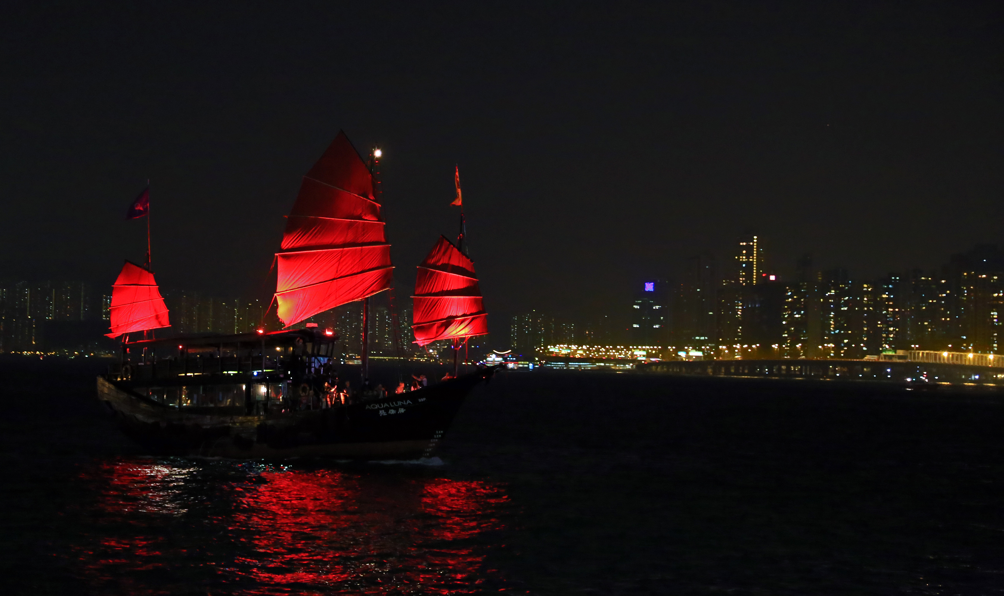 China - Hong Kong - Tsim Sha Tsui - Red Sailboat